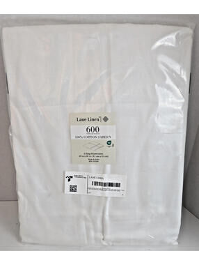 Lane Linen 600TC 100% Cotton Sateen King Pillowcases White 20x36" Pack of 2